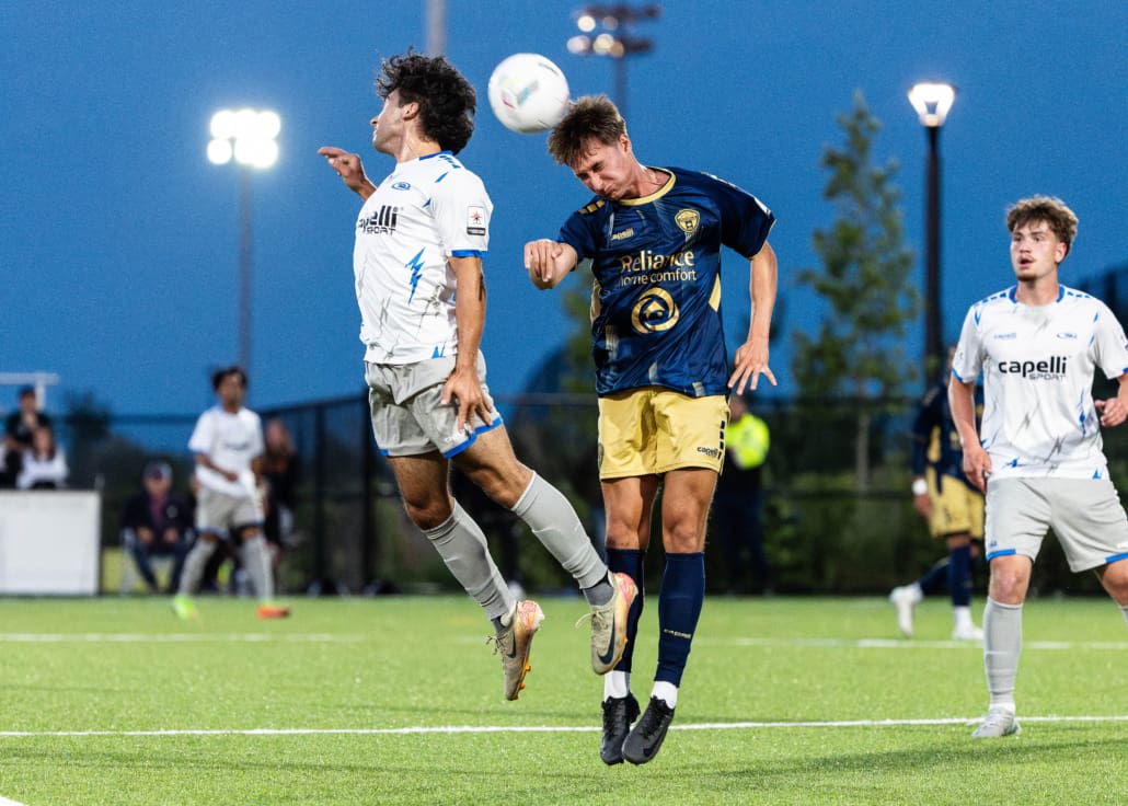 League1 Ontario soccer action between Rush Academy and Oakville SC on June 12, 2025 at Sixteen Mile