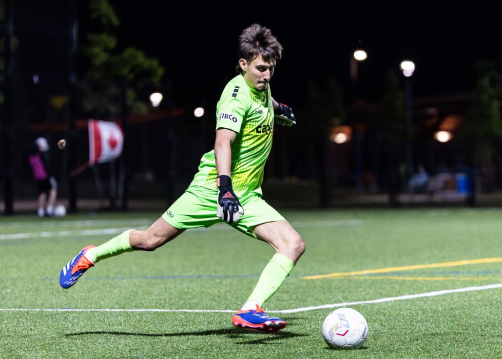 League1 Ontario soccer action between Rush Academy and Oakville SC on June 12, 2025 at Sixteen Mile