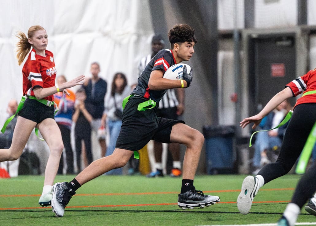NFL Flag Regionals in flag football action on June 14, 2025 at the Nisku Turf Training Centre in Edmonton