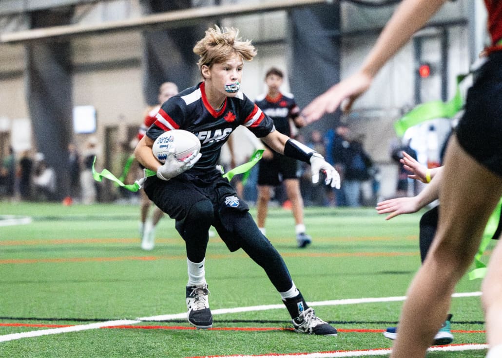 NFL Flag Regionals in flag football action on June 14, 2025 at the Nisku Turf Training Centre in Edmonton