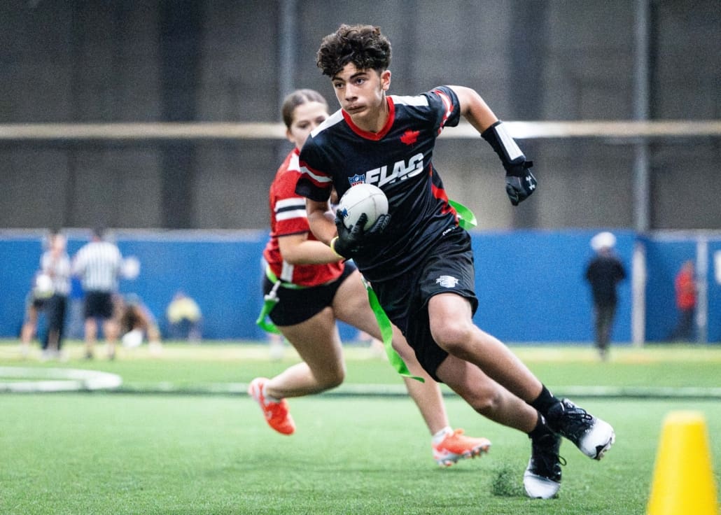 NFL Flag Regionals in flag football action on June 14, 2025 at the Nisku Turf Training Centre in Edmonton