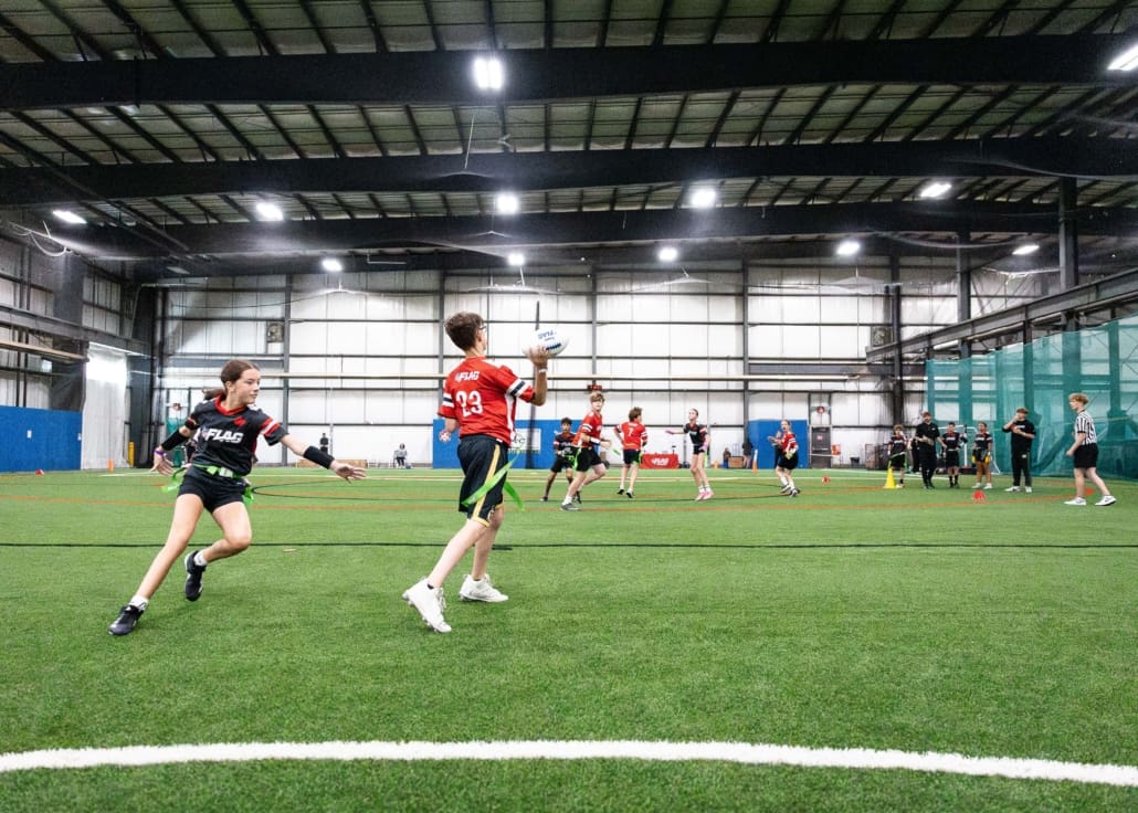 NFL Flag Regionals in flag football action on June 14, 2025 at the Nisku Turf Training Centre in Edmonton