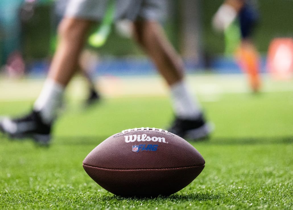 NFL Flag Regionals in flag football action on June 14, 2025 at the Nisku Turf Training Centre in Edmonton