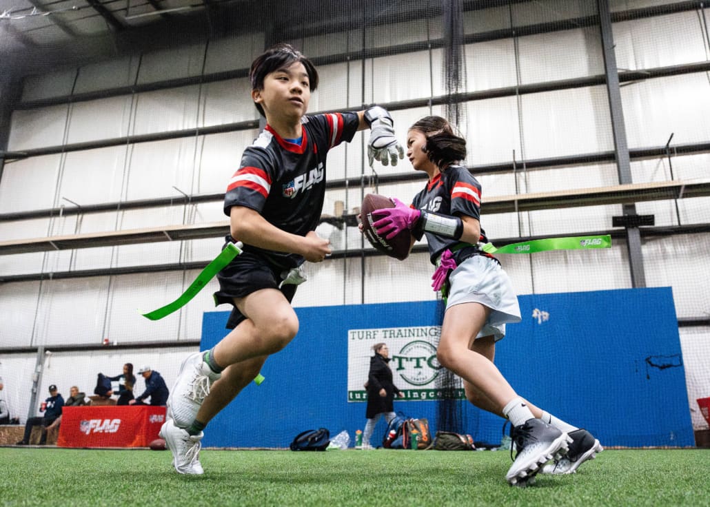 NFL Flag Regionals in flag football action on June 14, 2025 at the Nisku Turf Training Centre in Edmonton