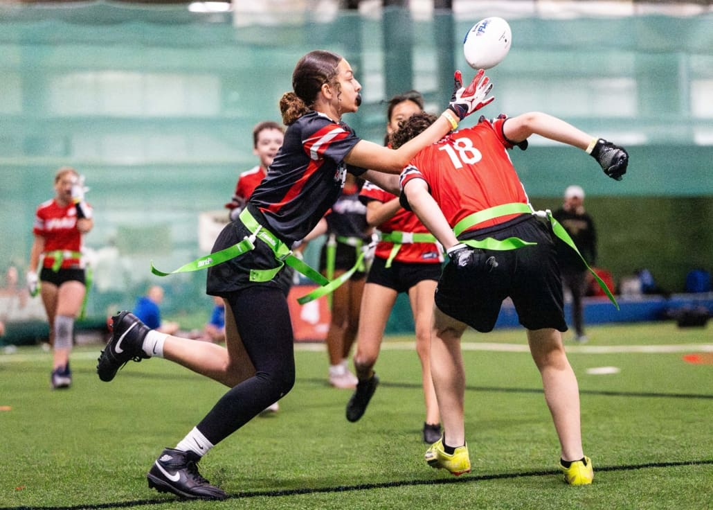 NFL Flag Regionals in flag football action on June 14, 2025 at the Nisku Turf Training Centre in Edmonton