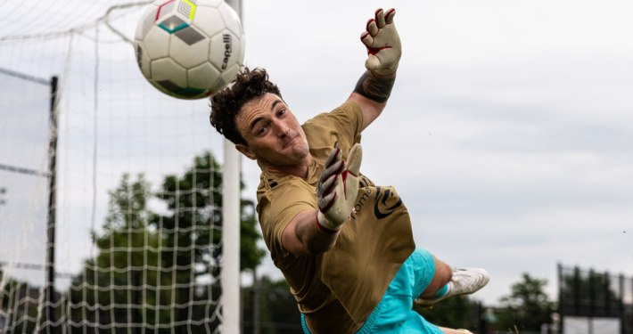 League1 Ontario soccer action between Vaughan Azzurri and Oakville SC on June 18, 2025 at Pine Glen Park in Oakville