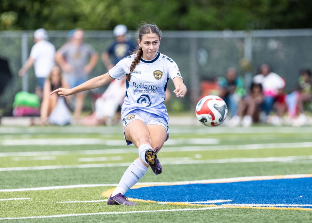 League1 Ontario soccer action between Burlington SC and Oakville SC on July 6, 2025 at Bronte Athletic Park in Oakville