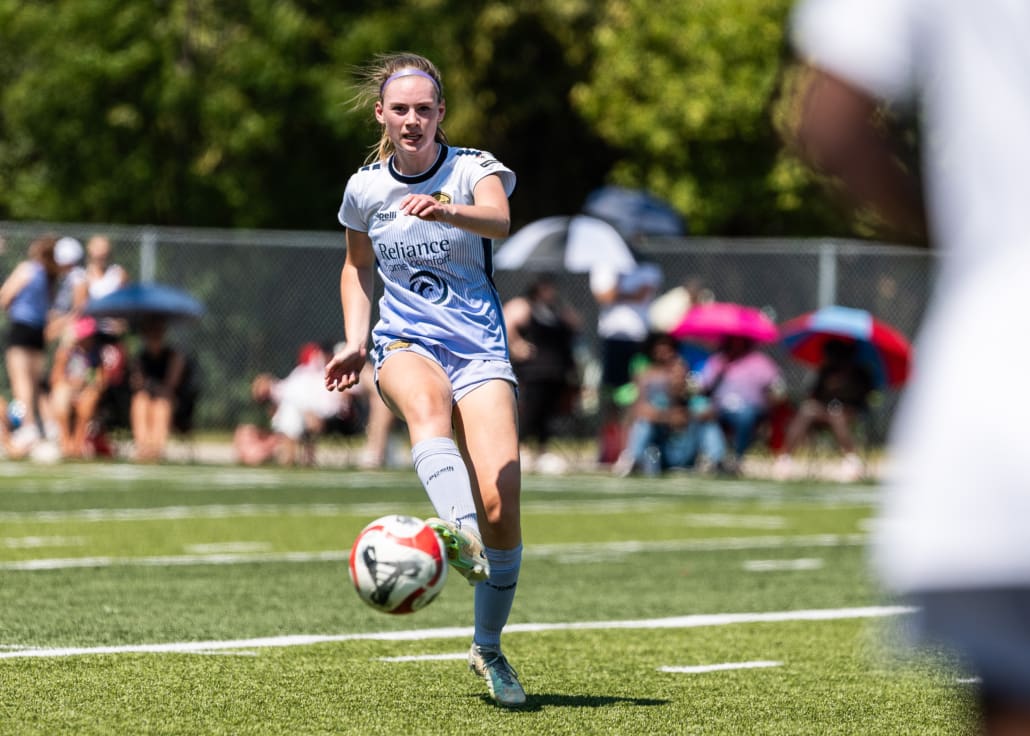 League1 Ontario soccer action between Burlington SC and Oakville SC on July 6, 2025 at Bronte Athletic Park in Oakville