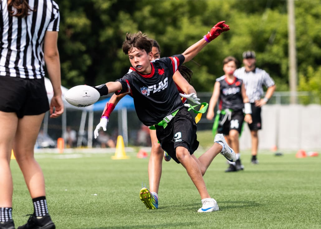 NFL Flag Regionals in flag football action on July 12, 2025 at Algonquin College in Ottawa NFL Flag Regionals in flag football action on July 12, 2025 at Algonquin College in Ottawa