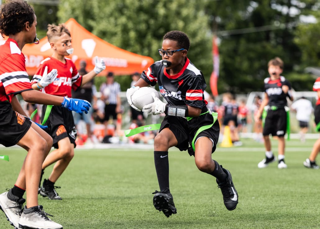 NFL Flag Regionals in flag football action on July 12, 2025 at Algonquin College in Ottawa NFL Flag Regionals in flag football action on July 12, 2025 at Algonquin College in Ottawa