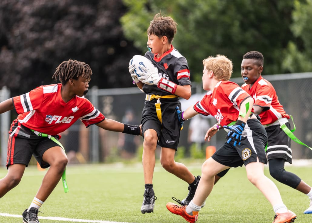 NFL Flag Regionals in flag football action on July 12, 2025 at Algonquin College in Ottawa NFL Flag Regionals in flag football action on July 12, 2025 at Algonquin College in Ottawa
