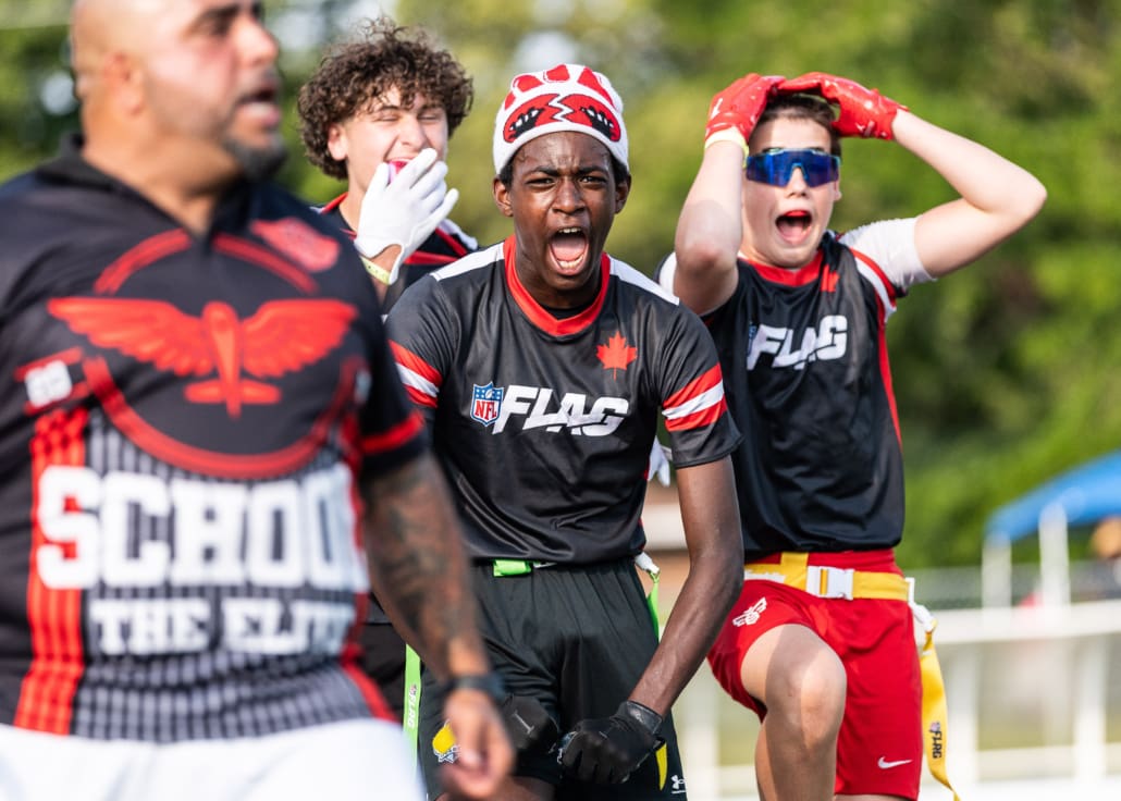 NFL Flag Regionals in flag football action on July 12, 2025 at Algonquin College in Ottawa NFL Flag Regionals in flag football action on July 12, 2025 at Algonquin College in Ottawa