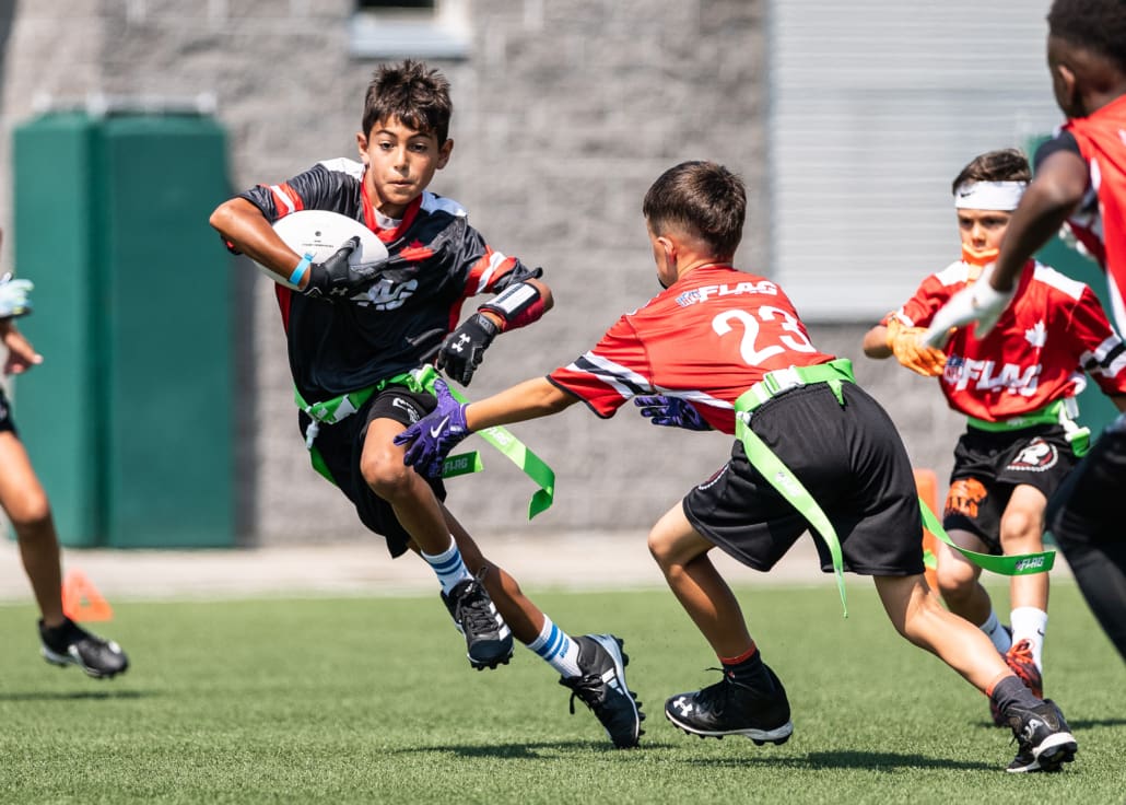 NFL Flag Regionals in flag football action on July 12, 2025 at Algonquin College in Ottawa NFL Flag Regionals in flag football action on July 12, 2025 at Algonquin College in Ottawa