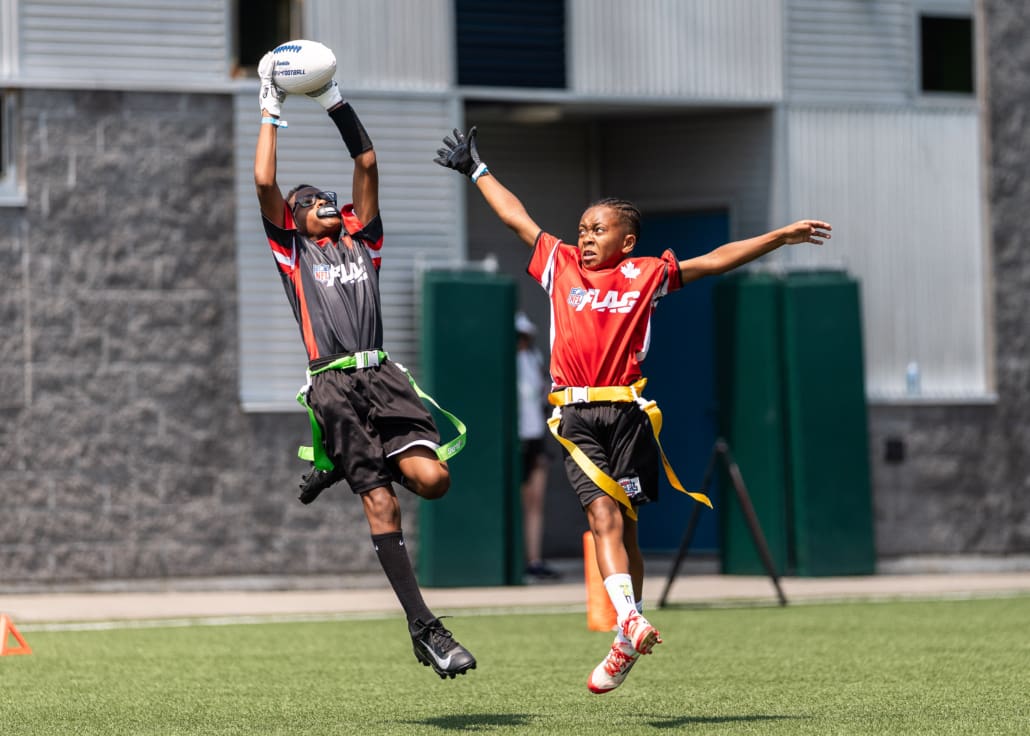 NFL Flag Regionals in flag football action on July 12, 2025 at Algonquin College in Ottawa NFL Flag Regionals in flag football action on July 12, 2025 at Algonquin College in Ottawa