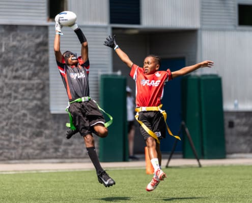NFL Flag Regionals in flag football action on July 12, 2025 at Algonquin College in Ottawa