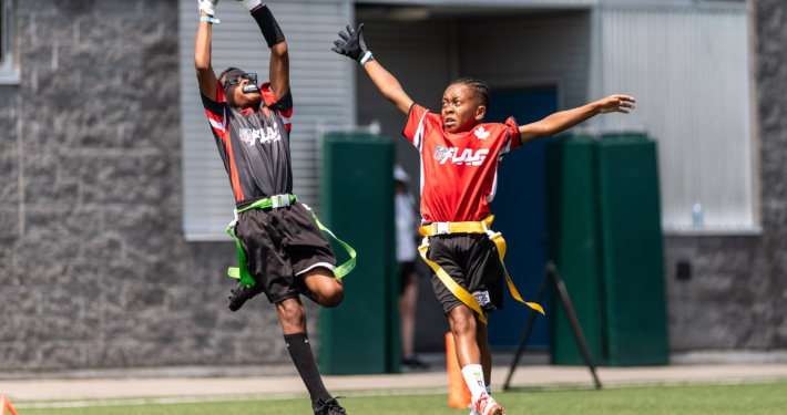NFL Flag Regionals in flag football action on July 12, 2025 at Algonquin College in Ottawa