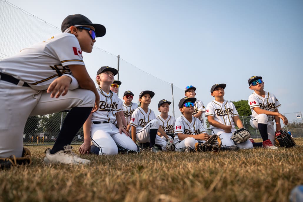 U10 Burlington Bulls in BOMBA Baseball action on August 6, 2025 at Nelson Park in Burlington