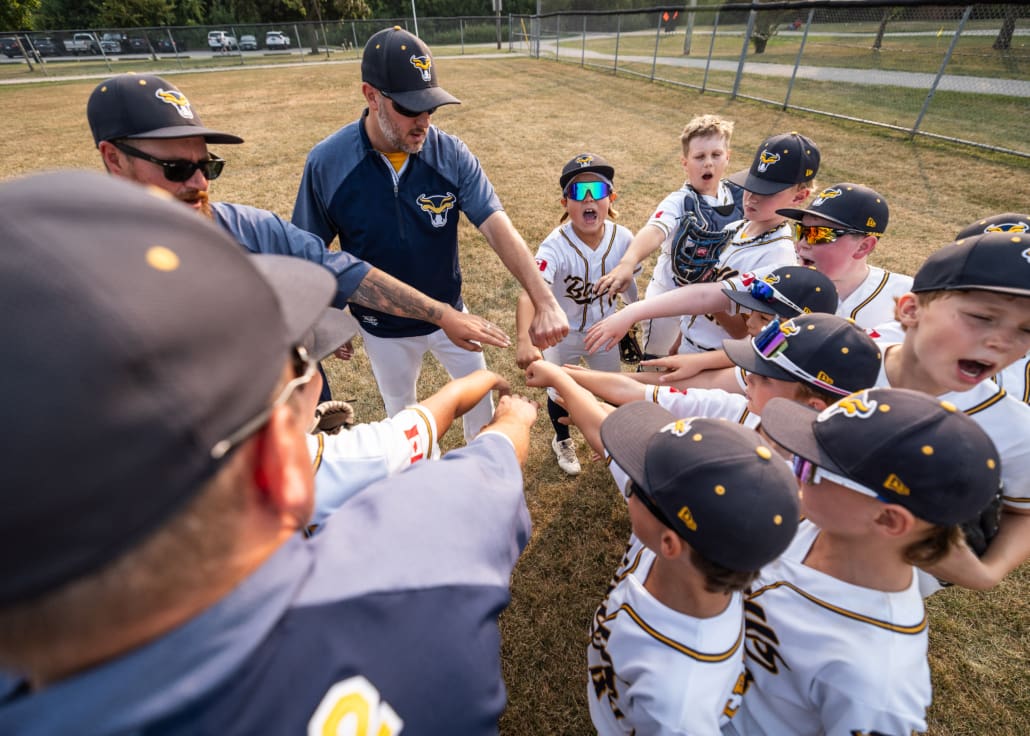 U10 Burlington Bulls in BOMBA Baseball action on August 6, 2025 at Nelson Park in Burlington