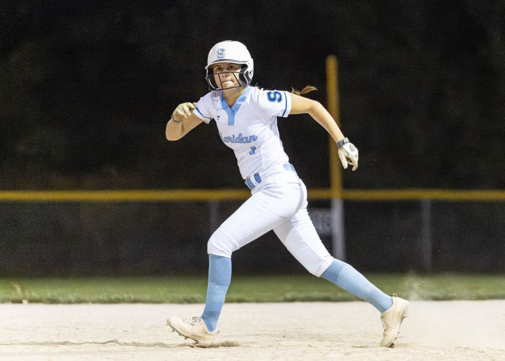 Ontario Colleges Athletic Association softball action between the Conestoga Condors and the Sheridan Bruins on September 18, 2025 at Quenippenon Meadows Community Park