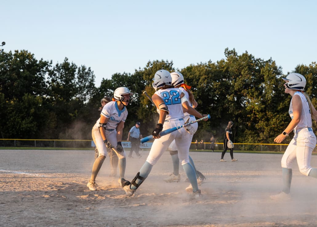 Ontario Colleges Athletic Association softball action between the Conestoga Condors and the Sheridan Bruins on September 18, 2025 at Quenippenon Meadows Community Park