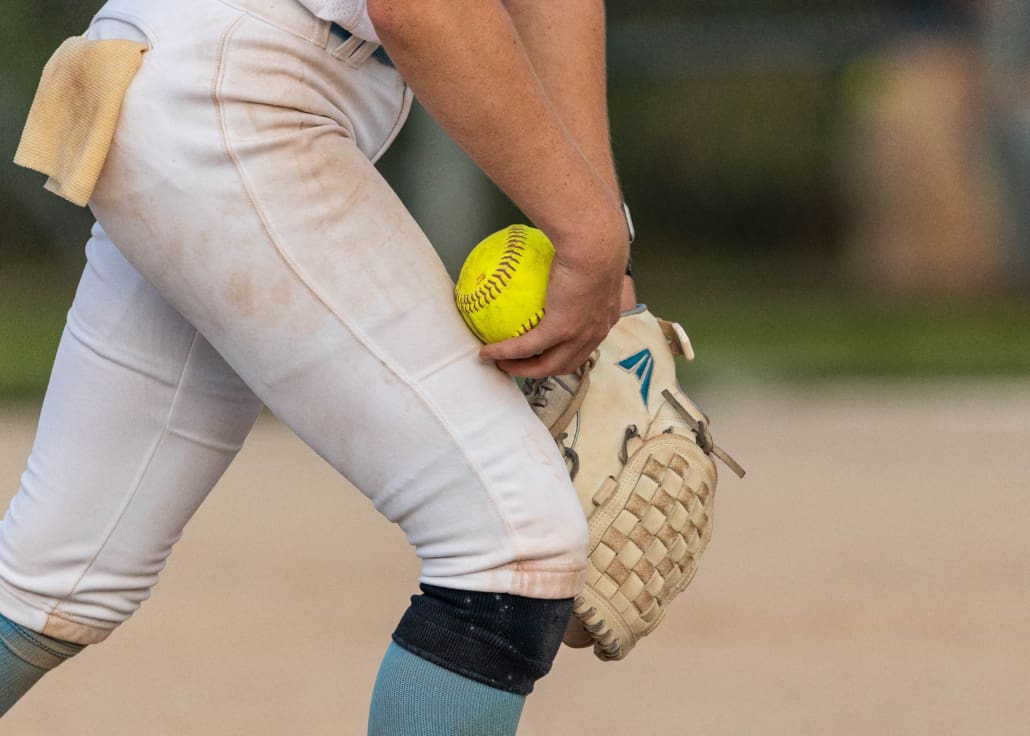 Ontario Colleges Athletic Association softball action between the Conestoga Condors and the Sheridan Bruins on September 18, 2025 at Quenippenon Meadows Community Park