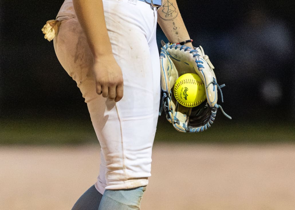 Ontario Colleges Athletic Association softball action between the Conestoga Condors and the Sheridan Bruins on September 18, 2025 at Quenippenon Meadows Community Park