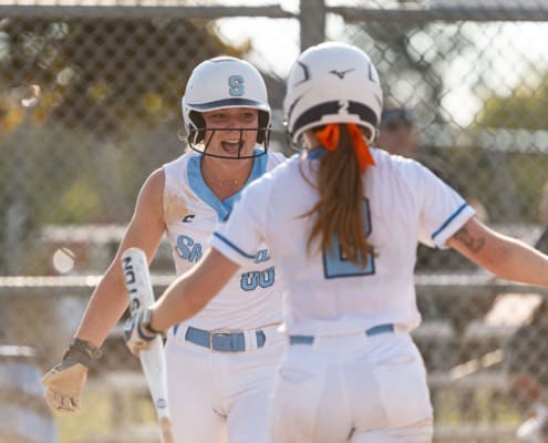 Ontario Colleges Athletic Association softball action between the Conestoga Condors and the Sheridan Bruins on September 18, 2025 at Quenippenon Meadows Community Park
