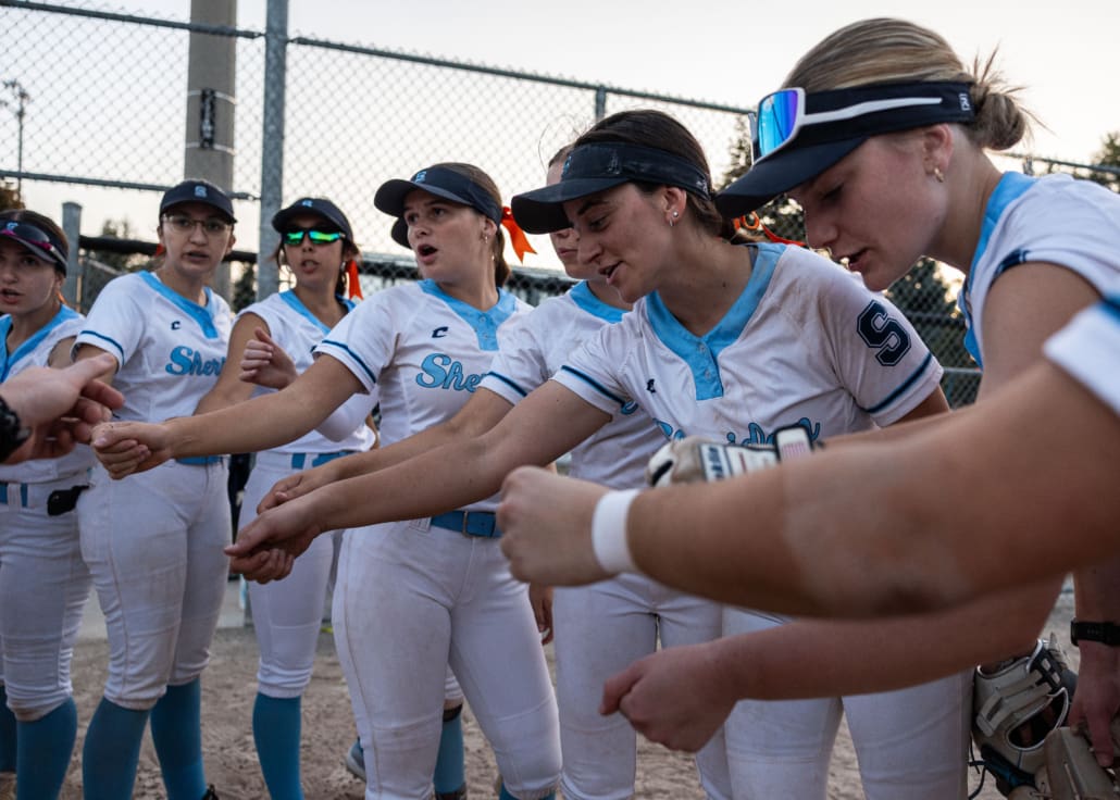 Ontario Colleges Athletic Association softball action between the Conestoga Condors and the Sheridan Bruins on September 18, 2025 at Quenippenon Meadows Community Park