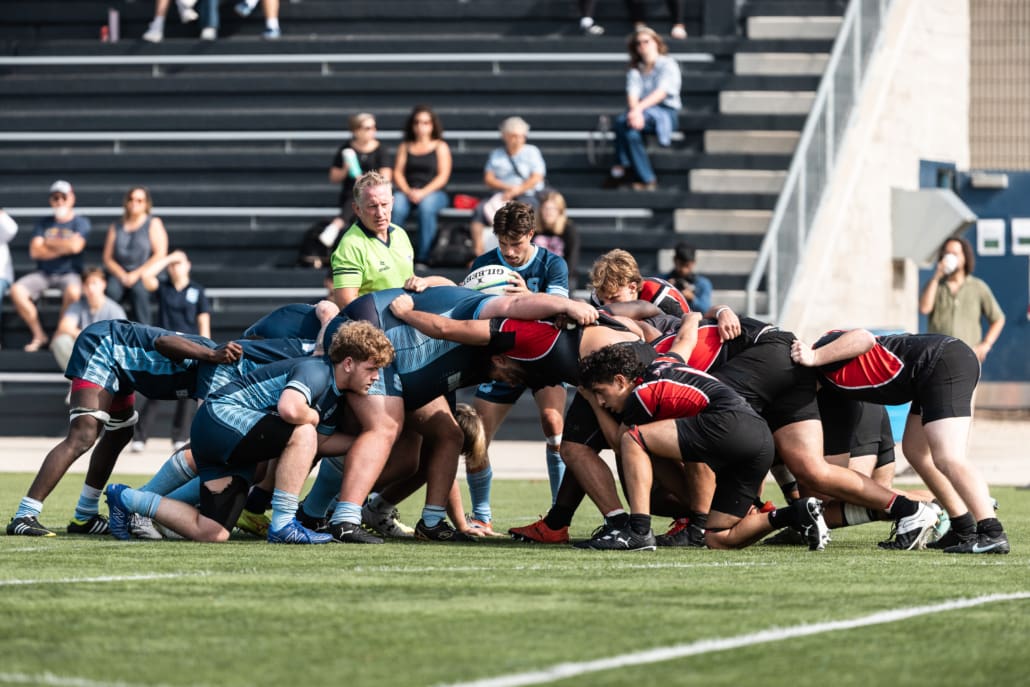 Ontario Colleges Athletic Association rugby game between the Sheridan Bruins and the Seneca Sting on September 27, 2025 at Sheridan College