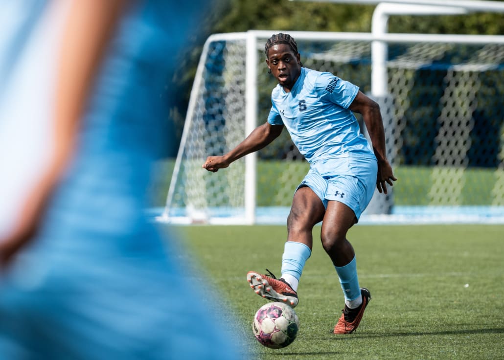 Ontario Colleges Athletic Association soccer action between the St. Clair Saints and Sheridan Bruins on September 27, 2025 at Sheridan College