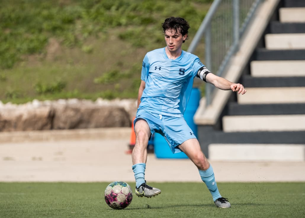 Ontario Colleges Athletic Association soccer action between the St. Clair Saints and Sheridan Bruins on September 27, 2025 at Sheridan College