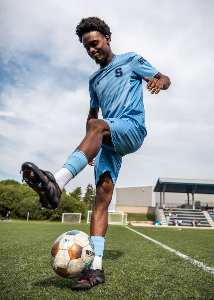 Ontario Colleges Athletic Association soccer action between the St. Clair Saints and Sheridan Bruins on September 27, 2025 at Sheridan College