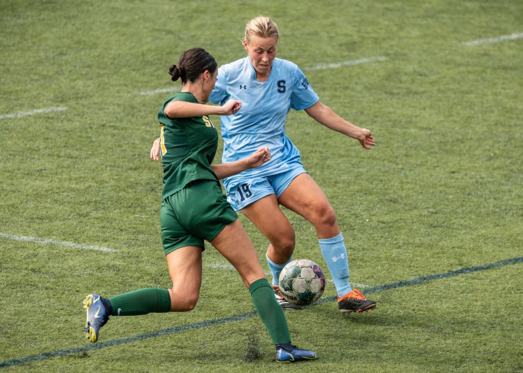 Ontario Colleges Athletic Association soccer action between the St. Clair Saints and Sheridan Bruins on September 27, 2025 at Sheridan College