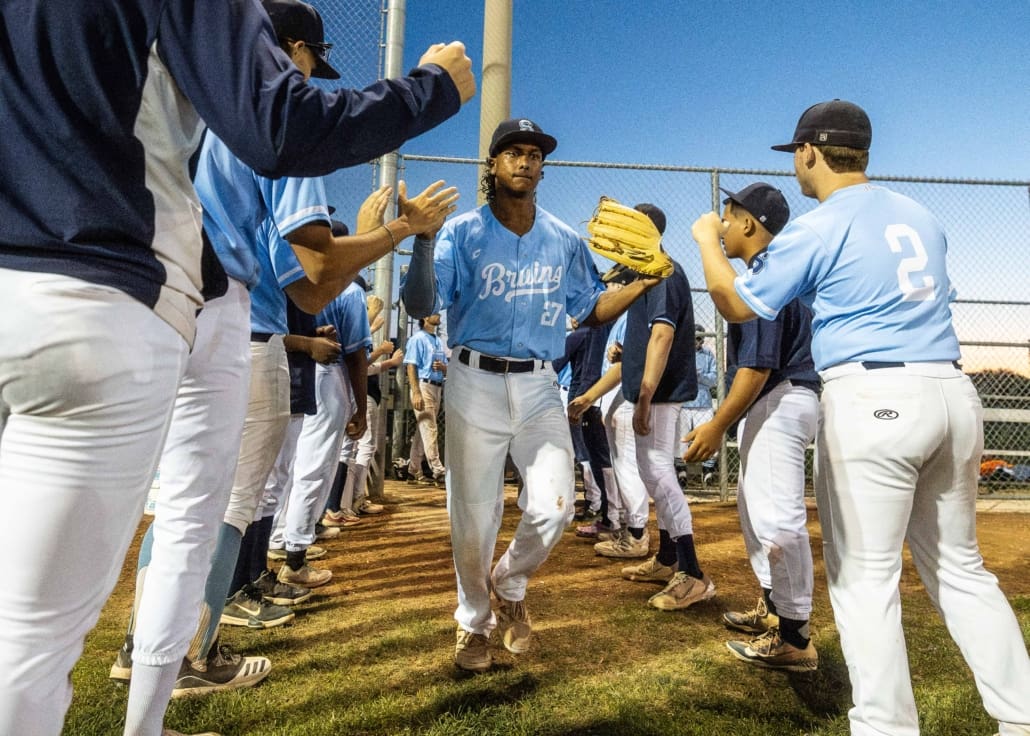 Ontario Colleges Athletic Association baseball action between the Durham Lords and Sheridan Bruins on September 30, 2025 at Quenippenon Meadows Community Park