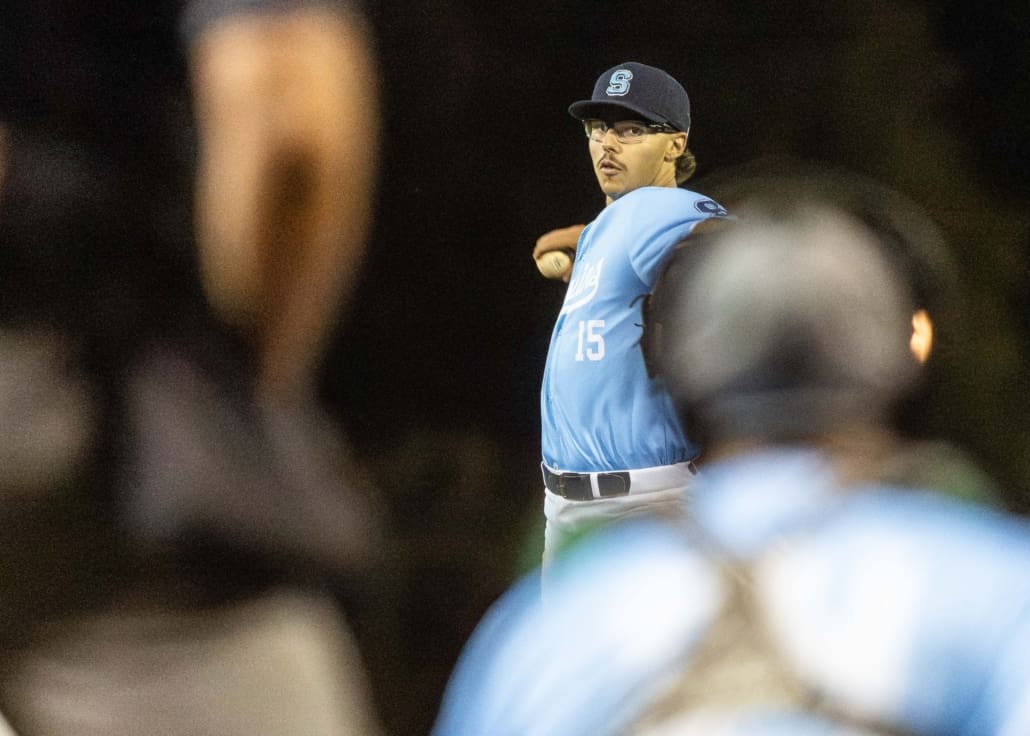 Ontario Colleges Athletic Association baseball action between the Durham Lords and Sheridan Bruins on September 30, 2025 at Quenippenon Meadows Community Park