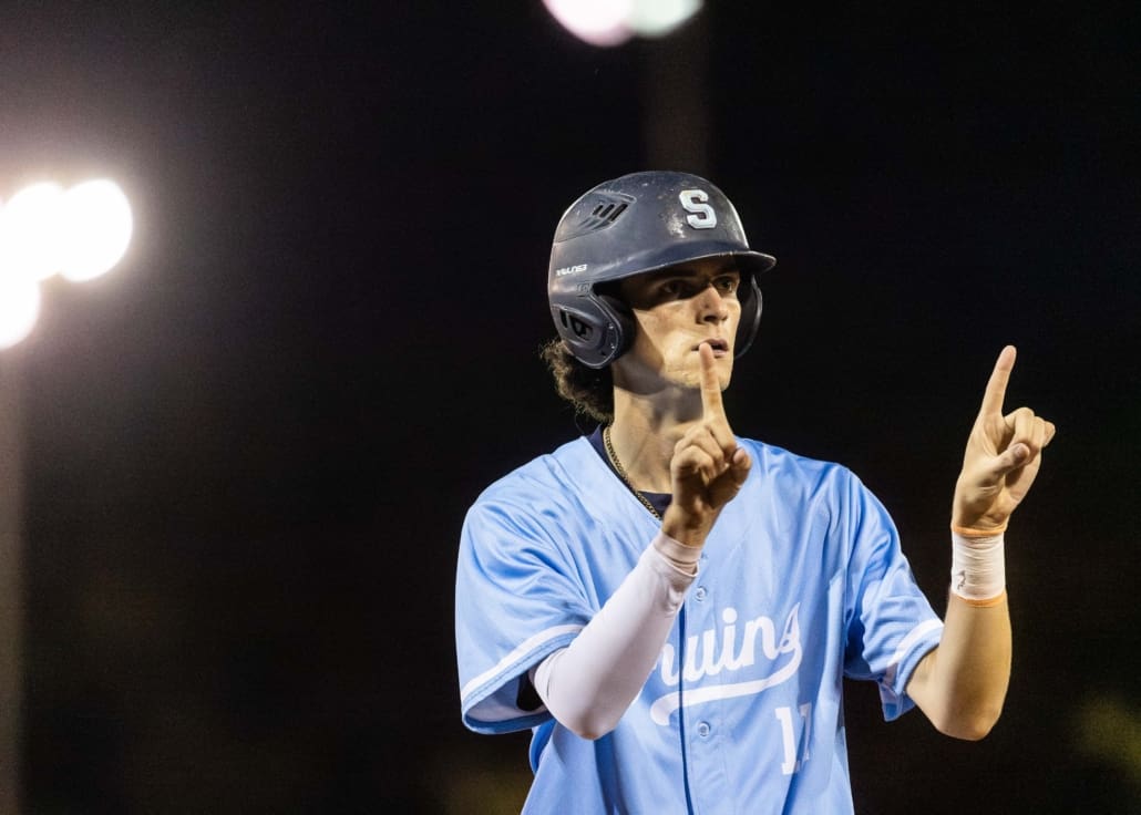 Ontario Colleges Athletic Association baseball action between the Durham Lords and Sheridan Bruins on September 30, 2025 at Quenippenon Meadows Community Park