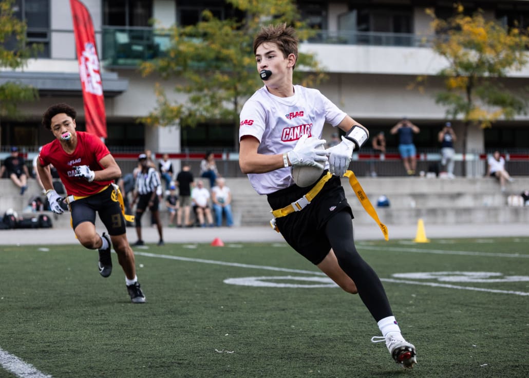 NFL Flag Championship in flag football action on October 3, 4, and 5 in Toronto at North Toronto Collegiate Institute