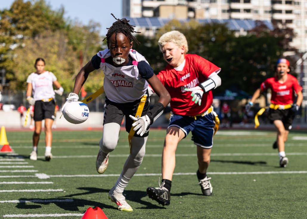 NFL Flag Championship in flag football action on October 3, 4, and 5 in Toronto at North Toronto Collegiate Institute