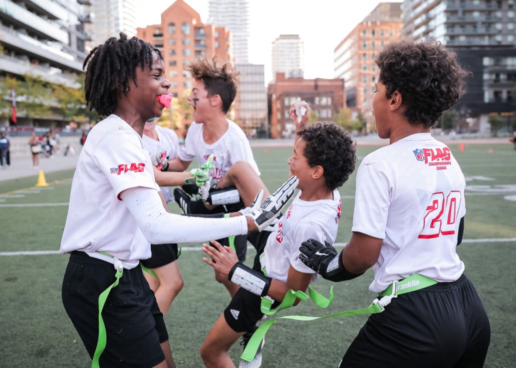 NFL Flag Championship in flag football action on October 3, 4, and 5 in Toronto at North Toronto Collegiate Institute