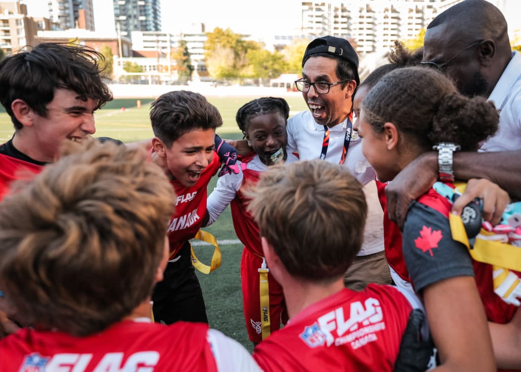 NFL Flag Championship in flag football action on October 3, 4, and 5 in Toronto at North Toronto Collegiate Institute