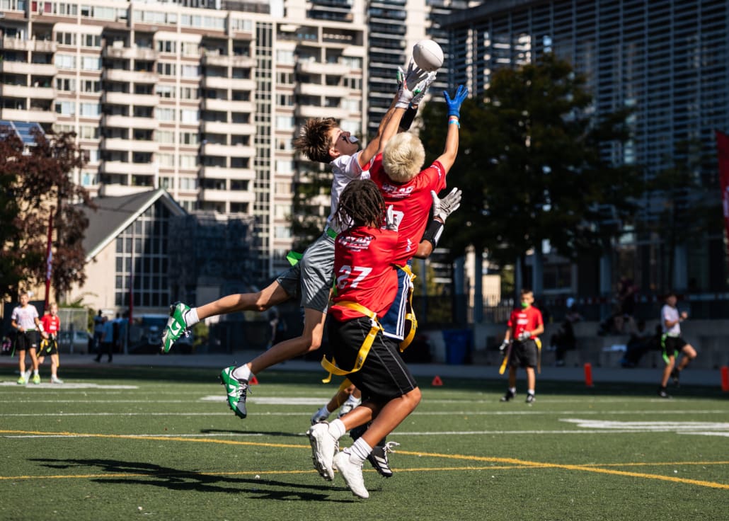NFL Flag Championship in flag football action on October 3, 4, and 5 in Toronto at North Toronto Collegiate Institute