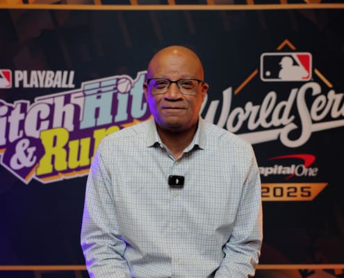 Major League Baseball Pitch, Hit and Run Finals media day on October 24, 2025 in Toronto
