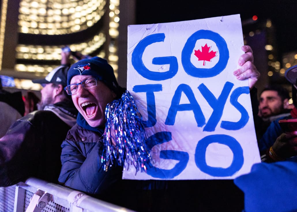Major League Baseball World Series fan photos during baseball action between the Los Angeles Dodgers and Toronto Blue Jays on November 1, 2025 at Rogers Centre, Real Sports Bar, and Nathan Phillips Square