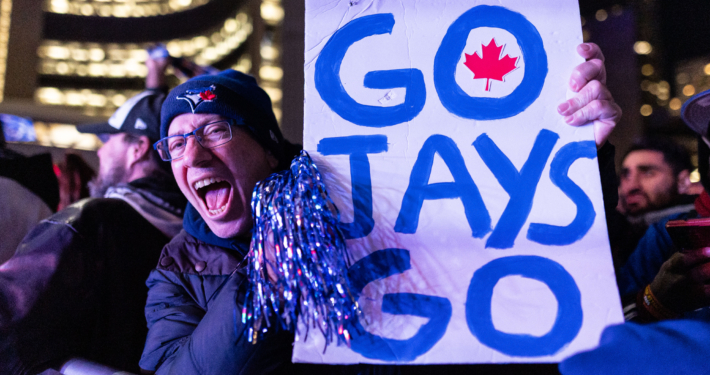 Major League Baseball World Series fan photos during baseball action between the Los Angeles Dodgers and Toronto Blue Jays on November 1, 2025 at Rogers Centre, Real Sports Bar, and Nathan Phillips Square