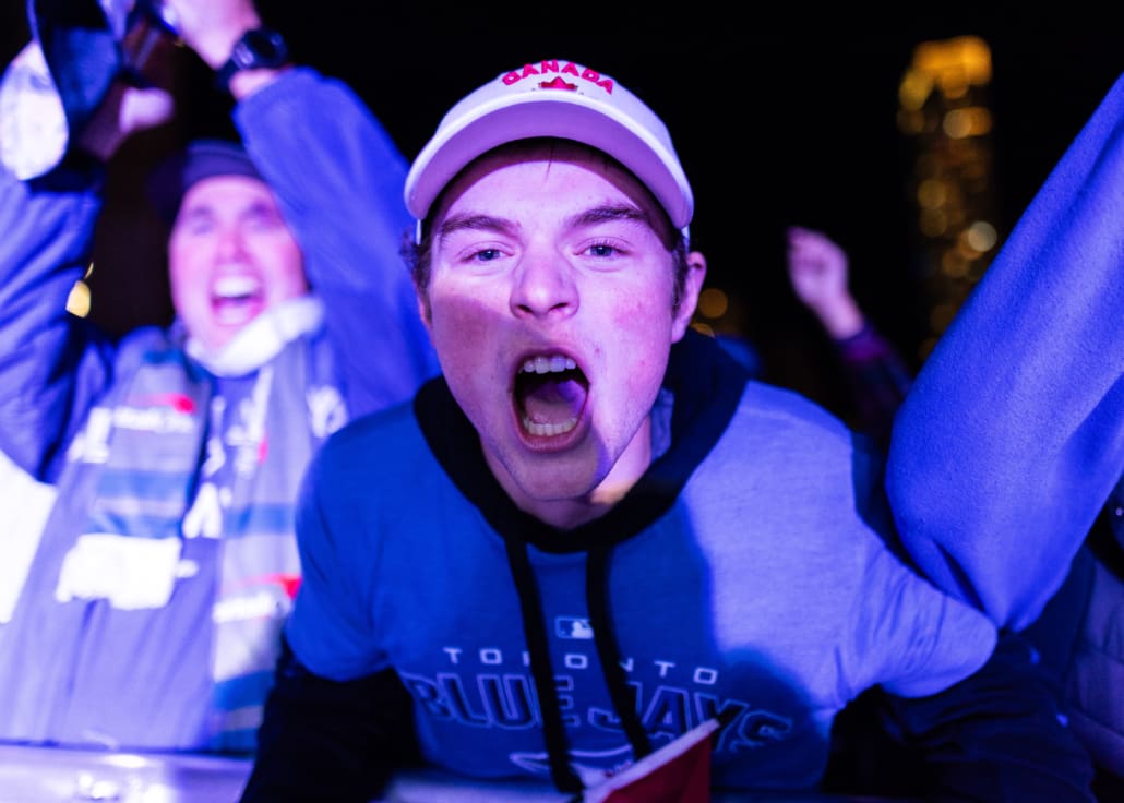 Major League Baseball World Series fan photos during baseball action between the Los Angeles Dodgers and Toronto Blue Jays on November 1, 2025 at Rogers Centre, Real Sports Bar, and Nathan Phillips Square