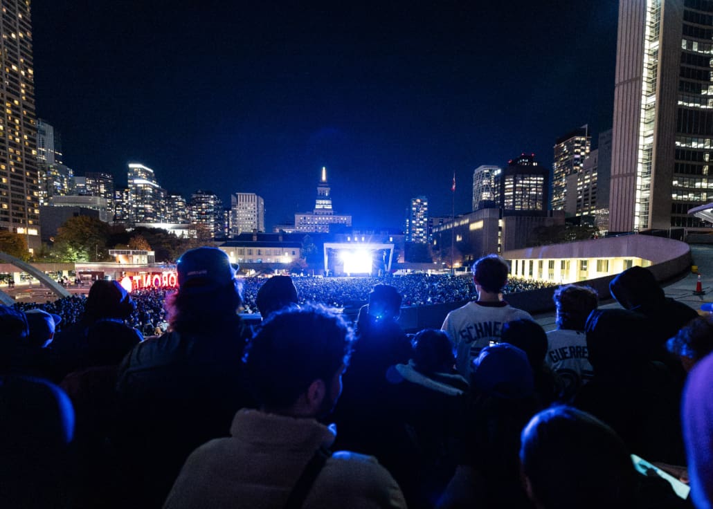 Major League Baseball World Series fan photos during baseball action between the Los Angeles Dodgers and Toronto Blue Jays on November 1, 2025 at Rogers Centre, Real Sports Bar, and Nathan Phillips Square