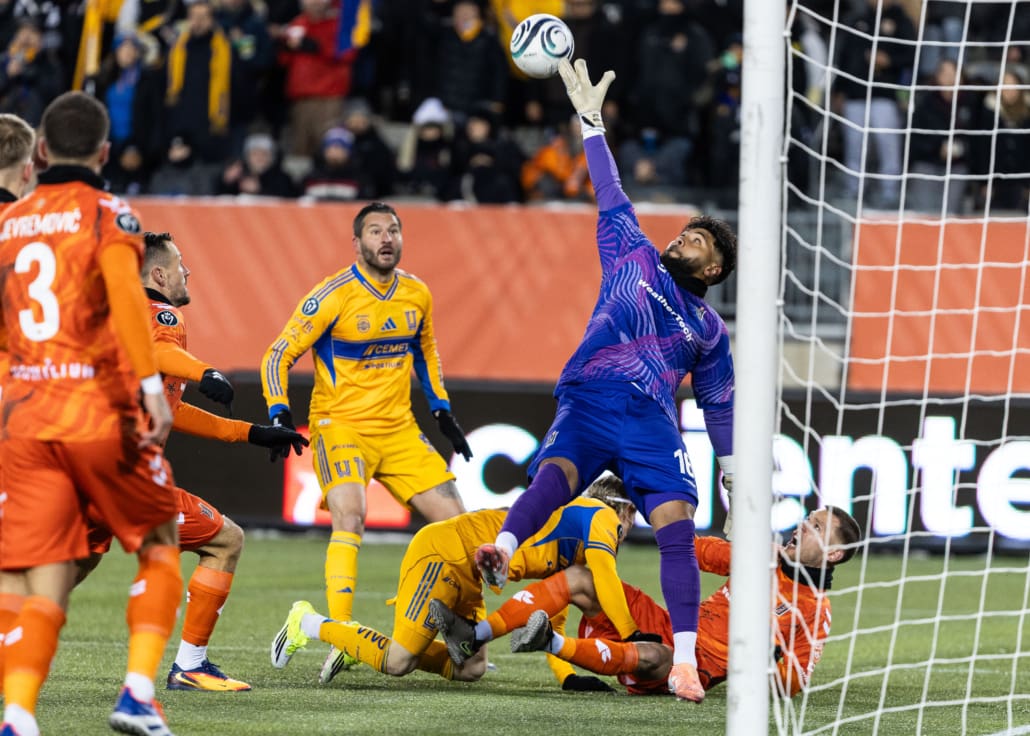 CONCACAF Champions Cup soccer action between Tigres UANL and Forge FC on February 3, 2026 at Hamilton Stadium in Hamilton