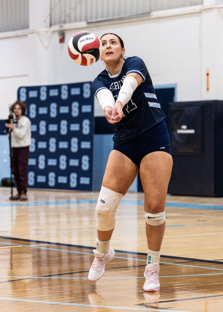 Ontario Colleges Athletic Association volleyball action between the Boreal Vipères and Sheridan Bruins on February 8, 2026 at Sheridan College in Oakville