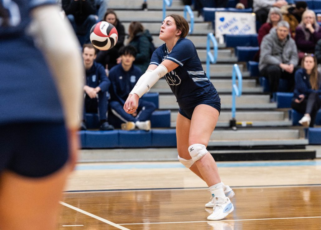 Ontario Colleges Athletic Association volleyball action between the Boreal Vipères and Sheridan Bruins on February 8, 2026 at Sheridan College in Oakville