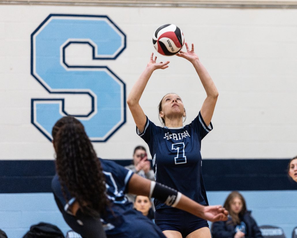 Ontario Colleges Athletic Association volleyball action between the Boreal Vipères and Sheridan Bruins on February 8, 2026 at Sheridan College in Oakville